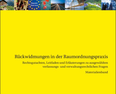 ÖROK Broschüre mit gelben Cover und Bildleiste oben